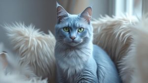 猫のロシアンブルー