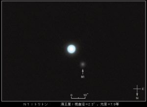 海王星と衛星トリトンの写真copyright国立天文台