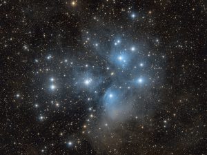 プレアデス星団の写真copyright国立天文台