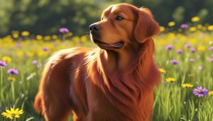 赤毛のゴールデンレトリバーのイラスト